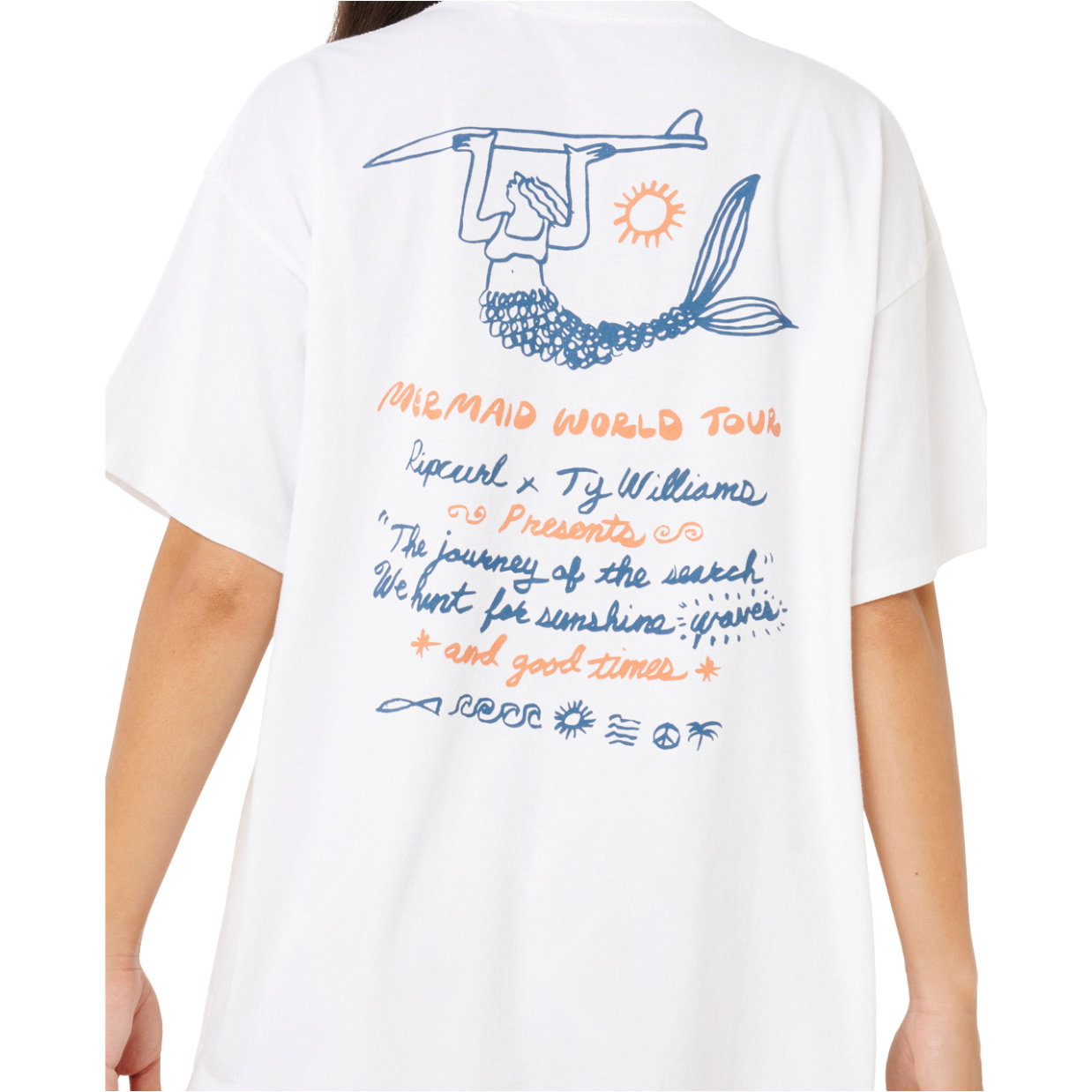 2025 Rip Curl Womens Shore Break Heritage Tee 0KRWTE - Optical White